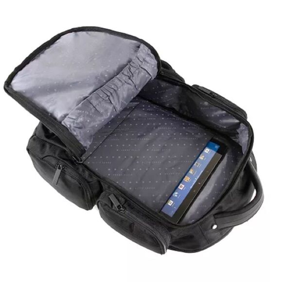 Perry Ellis Black 350 Laptop Backpack- Black travel bag, business bag $160 bag - Picture 8 of 16